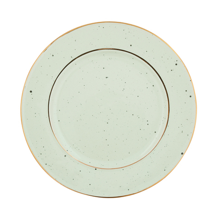 Тарелка pale green с золотой каймой