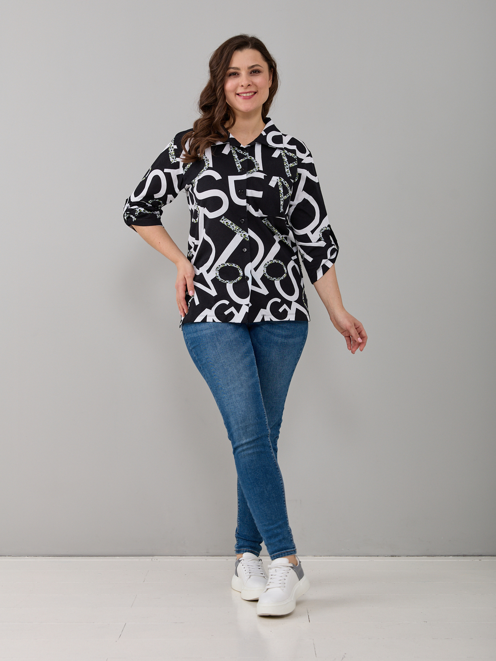 Рубашка Р-001/черный-большиебуквы