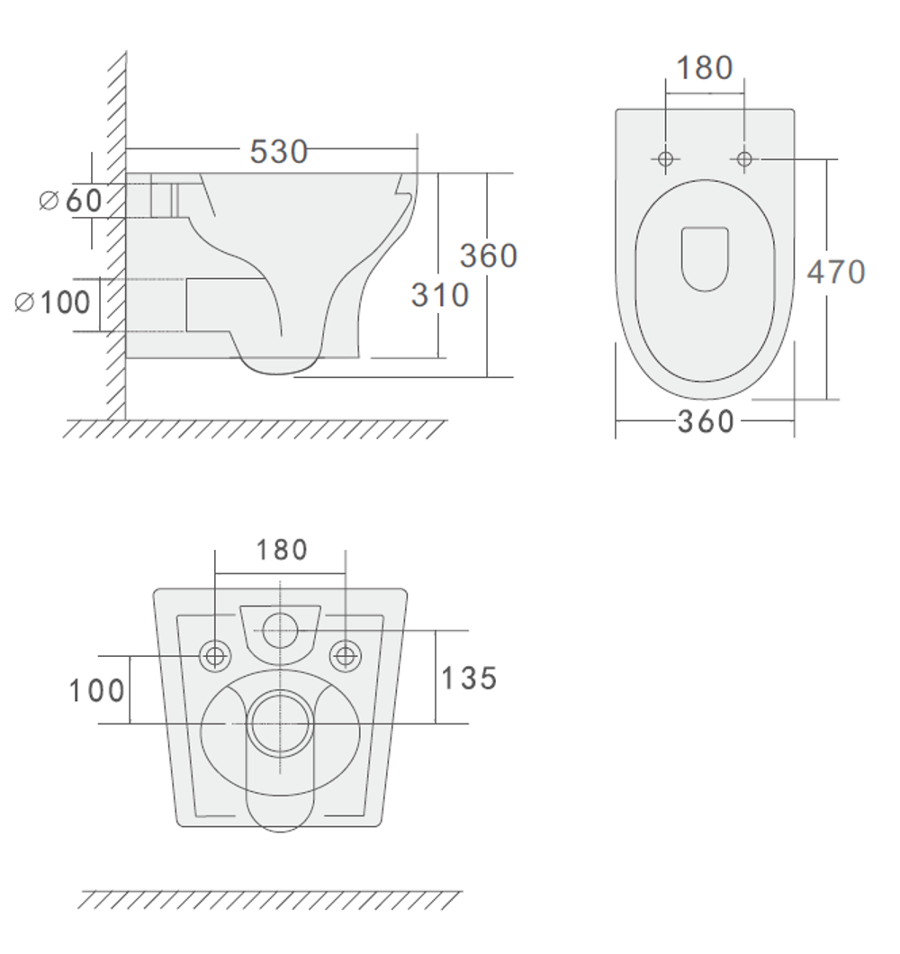 Унитаз подвесной с функцией биде FIORE Белый глянец c крышкой, функция Торнадо