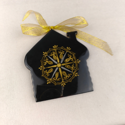 Сувенир "Домик" с росписью Палех в подарочной коробке