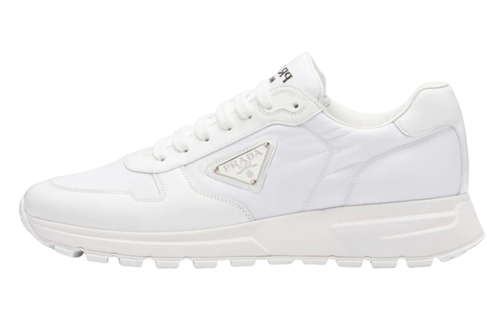 PRADA Prax 01 Sneakers Re Nylon Brushed Leather White White