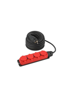 Удлинитель 4х20м с заземл. IP44 КГ 3х1.5 каучук UK-4e-3x1.5-20m-IP44(KG) Эра Б0057587