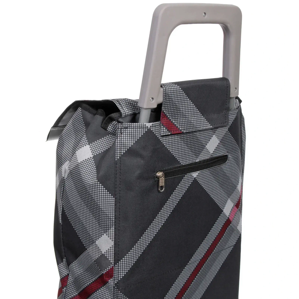 Тележка хозяйственная с сумкой (93*40*30см, колеса 15см,грузоподъемность до 40 кг) черная