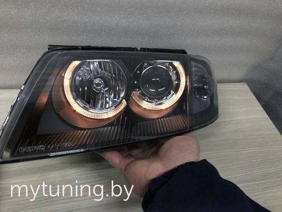 Передние фары black angel eyes для VW Passat B5 GP