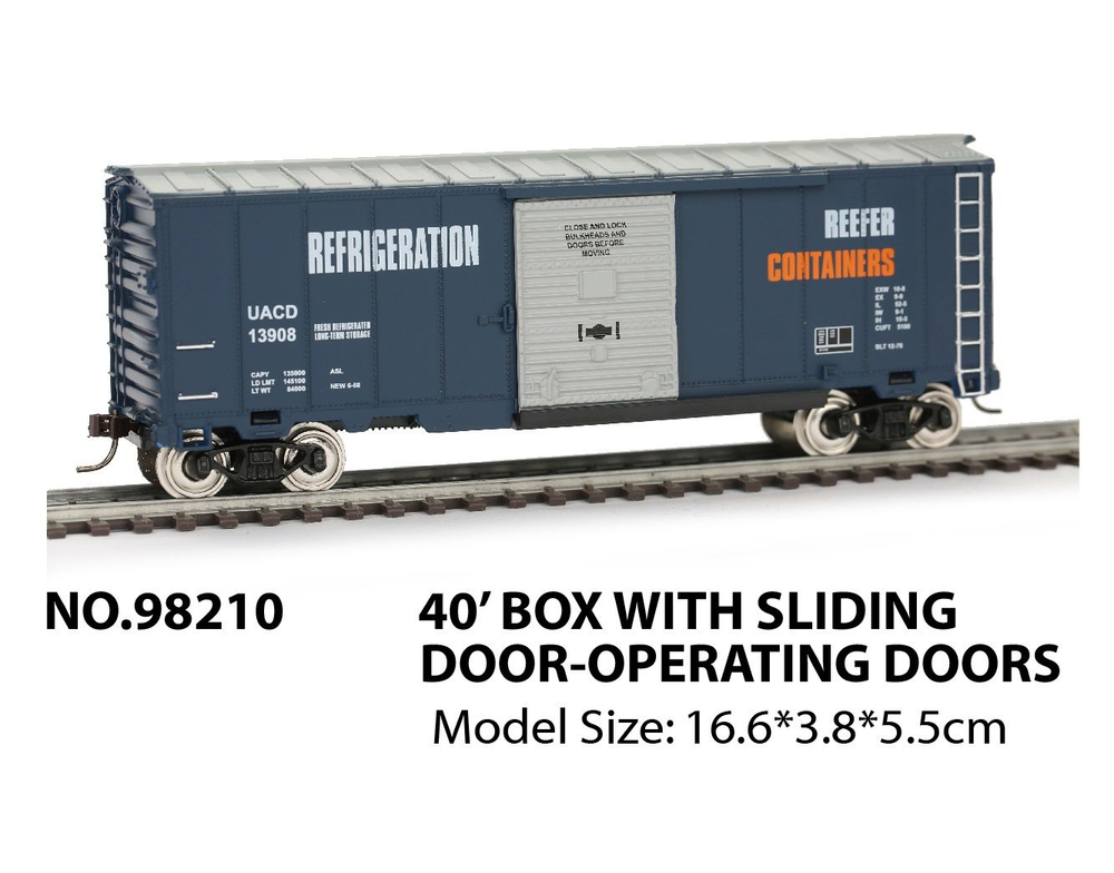 Модель Крытого вагона 40 box with sliding для Железной дороги HanFly Metal Model Train, 1 состав - HF98210 , Возрастные ограничения от 14+