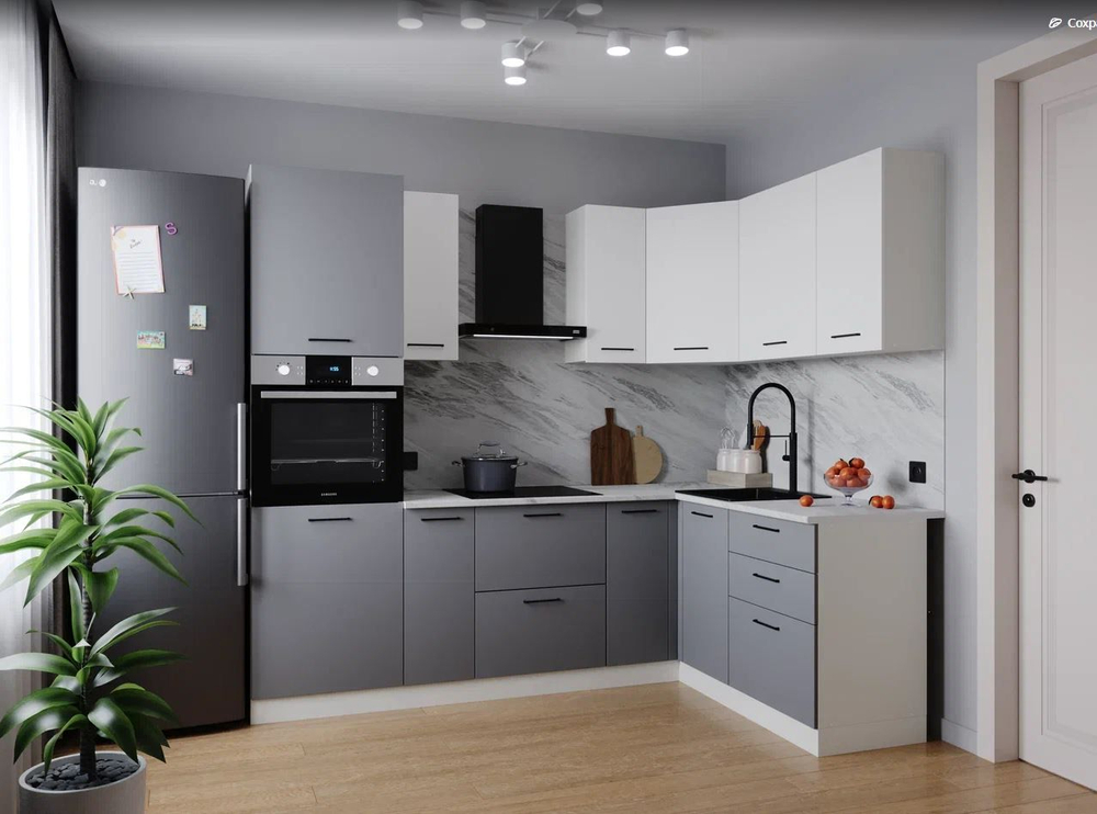 Кухонный гарнитур угловой Бланка 2400х1600 (38мм)