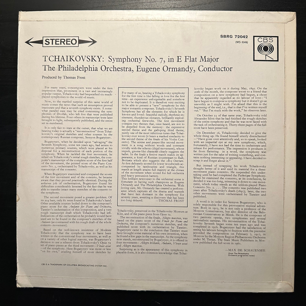 Чайковский - Симфония № 7 ми-бемоль мажор (Англия 1962г.)