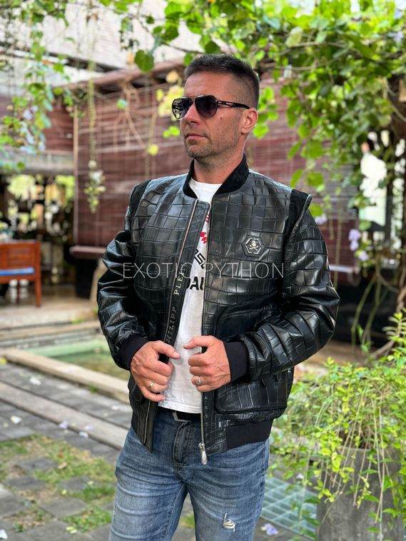 Мужская куртка из кожи крокодила Philipp Plein JT-130
