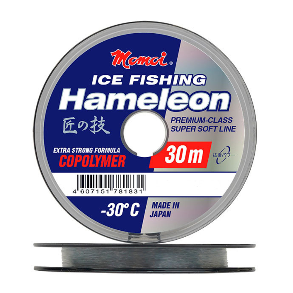 Леска Hameleon ICE Fishing 0,10 мм., 1,3 кг, 30 м, серебряная