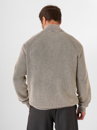 Серый хлопковый джемпер на молнии QWE