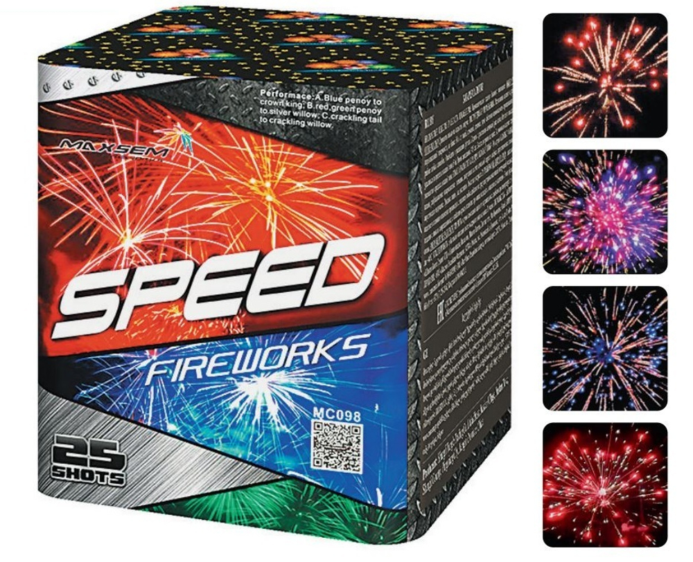 Батарея салютов "Speed Fireworks" MC098 25 залпов * 1.2"