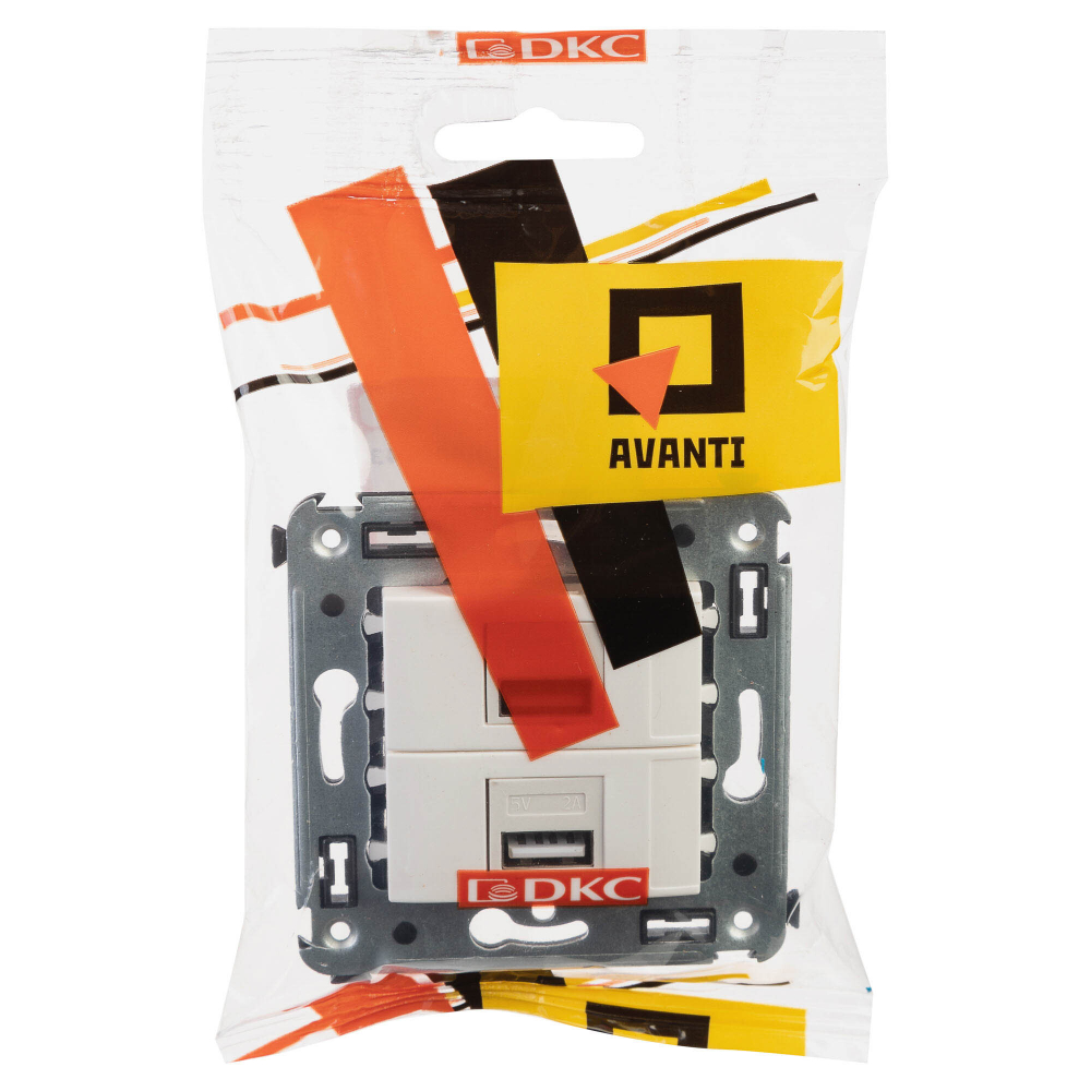 USB зарядное устройство в стену, "Avanti", "Белое облако"