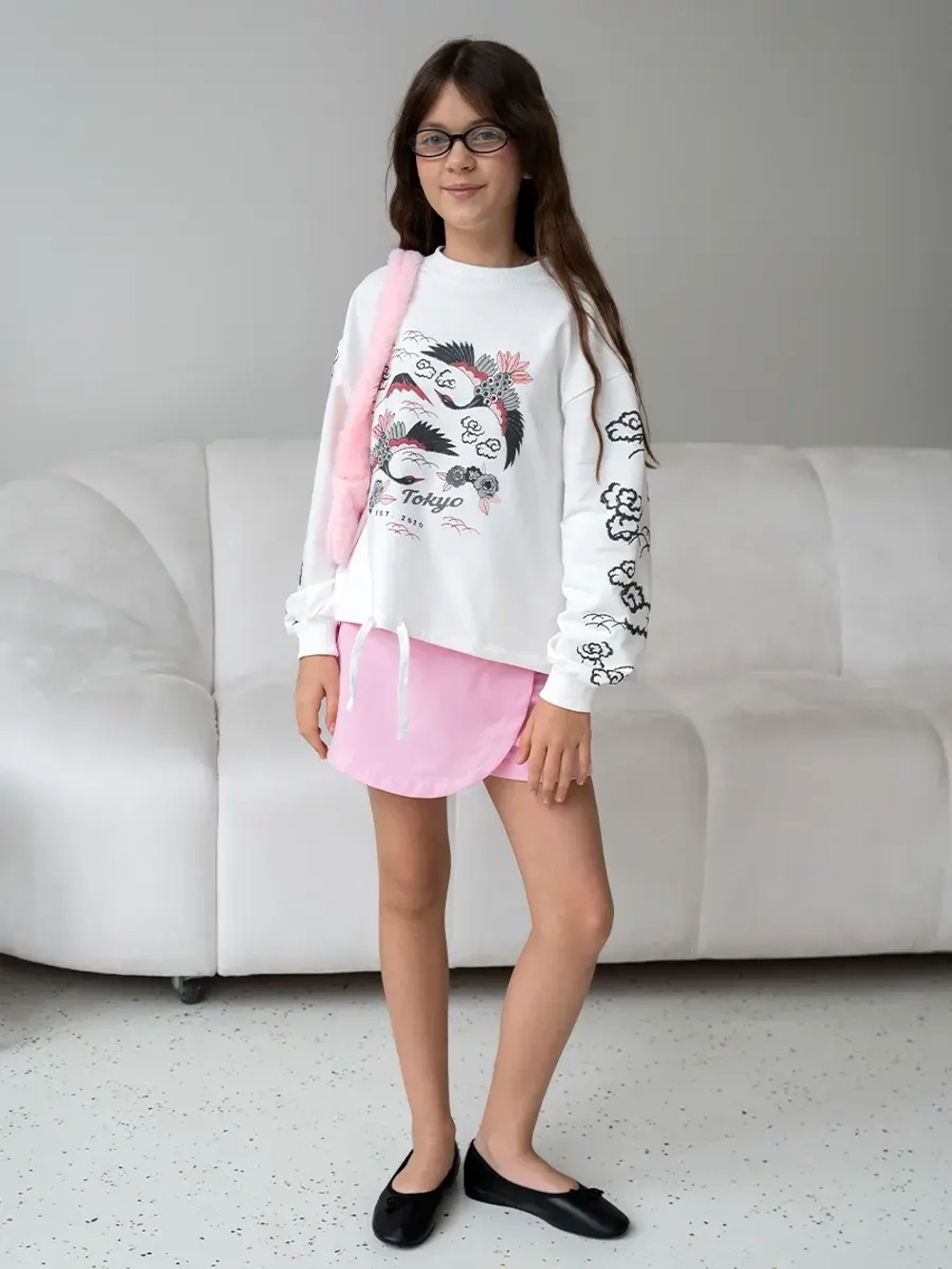 Свитшот для девочки с завязками