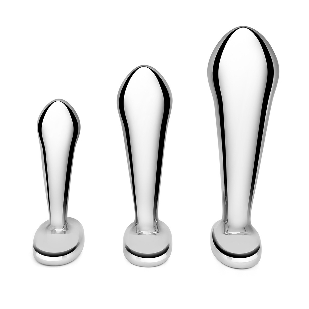 b-Vibe STAINLESS STEEL P-SPOT TRAINING SET - Набор металлических стимуляторов