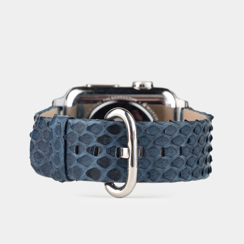 Ремешок для Apple Watch 40/41/42 mm из кожи питона, синего цвета