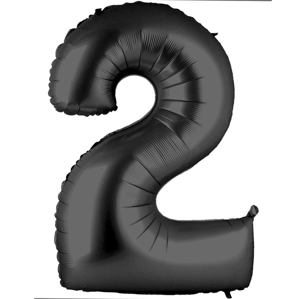 G Шар 40'' / 102 см "Цифра 2" Черный (БГ-60)