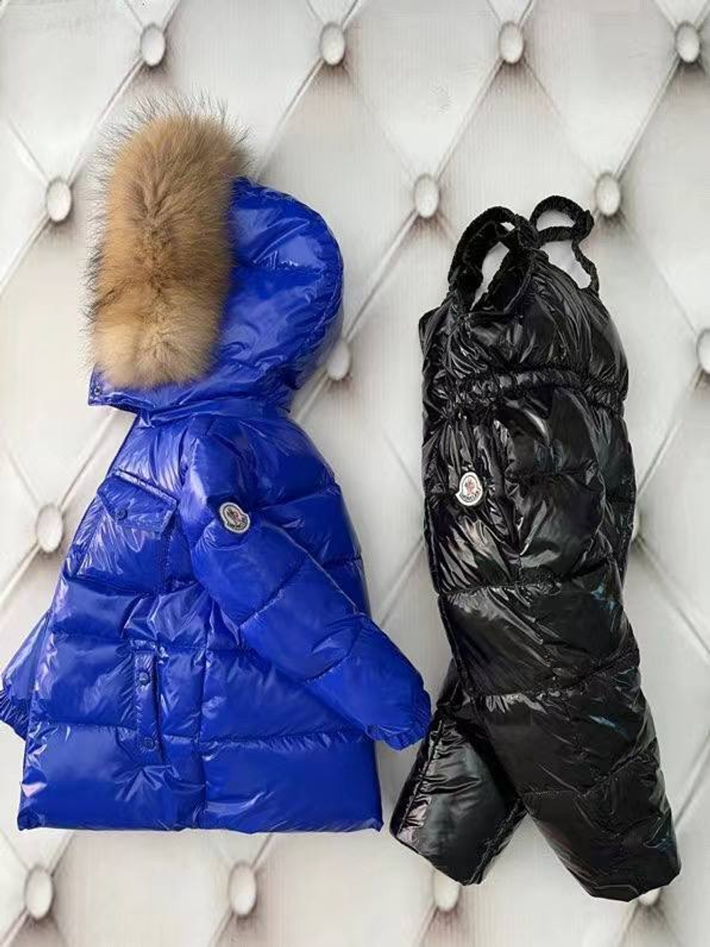 Синий зимний брендовый костюм для детей Buba Moncler