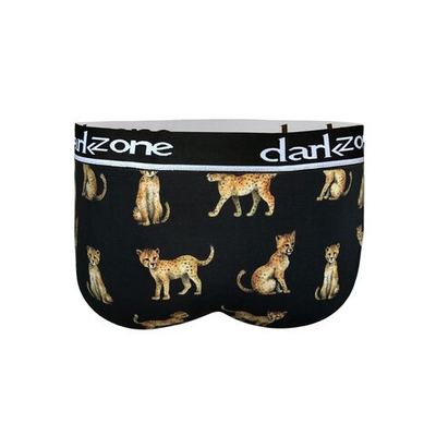 Черные трусы-брифы с принтом в виде гепардов (Размер: XL) (Цвет: черный)