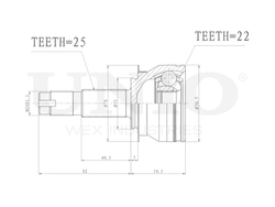 ШРУС внешний UNIO CVJ-20098