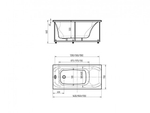 Ванна акриловая прямоугольная АЛЬФА 170х70 AQUATEK (с каркасом и фронтальной панелью)