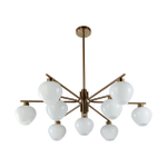 8278/9 MODERNI латунь/белый, металл/стекло Люстра Е14 9*40W 220V CARMELA