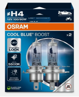Автолампа H4 12V100/90W P43t Osram  +50% 5000К COOL BLUE BOOST (62193CBB-2HB) (карт уп) к-т ORIGINAL