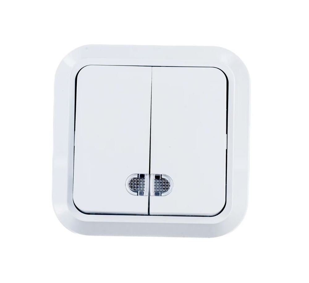 Выключатель 2-кл с подсветкой MAKEL 45123