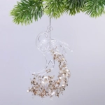 Подвеска «Павлиний хвост» 15*8 см, Белый/Золотой блеск