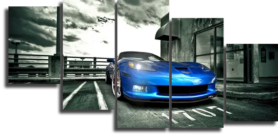 Модульная картина "Синий корвет"