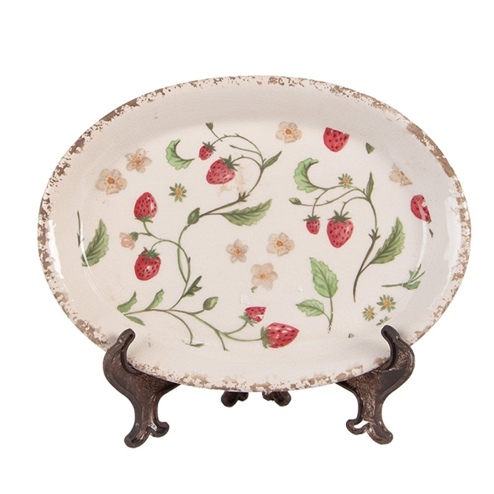 Тарелка декоративная "Земляника" 25x18x3см