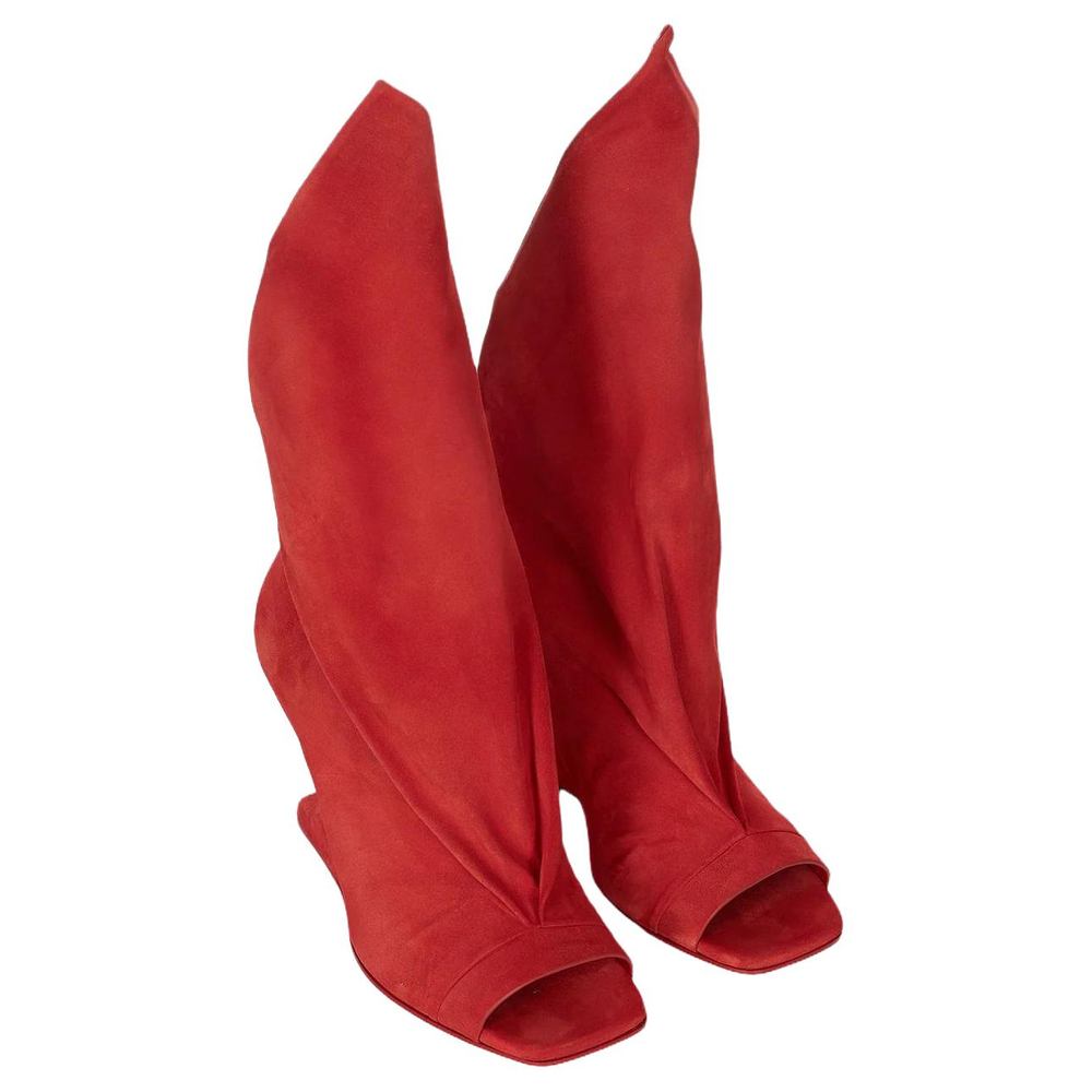 RICK OWENS/RO Temple Cantilever One Strap Sandals 8cm Women"s Red