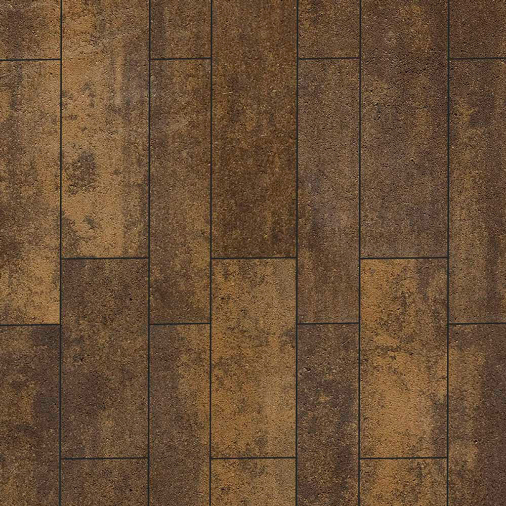 Тротуарная плитка ПАРКЕТ - Листопад гладкий Мокко, комплект из 4 видов плит