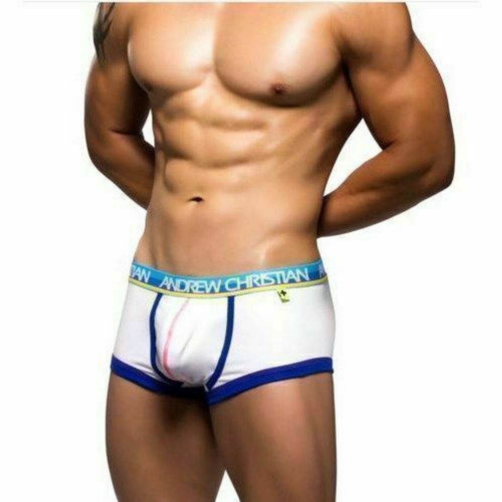 Мужские трусы хипсы белые Andrew Christian 9653 Werkin Boxer Show it