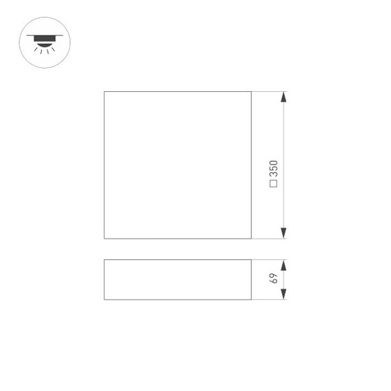 Потолочный светодиодный светильник Arlight SP-Quadro-S350x350-30W Day4000 034793