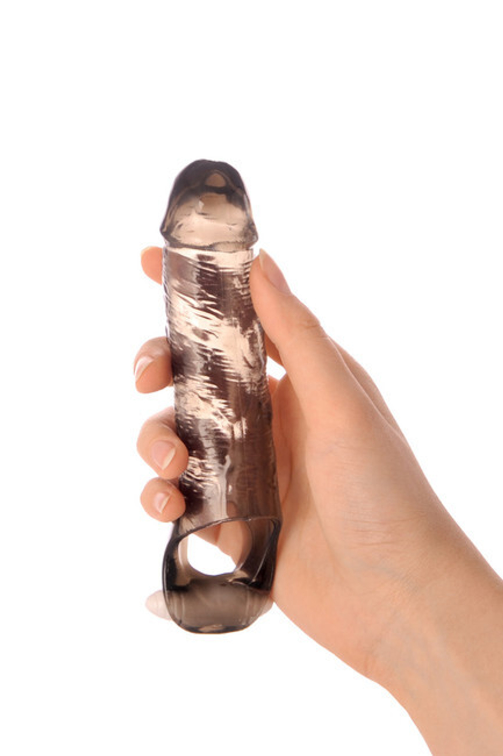 Удлиняющая насадка на член с вибрацией и фиксирующим кольцом XLover (Цвет: черный)