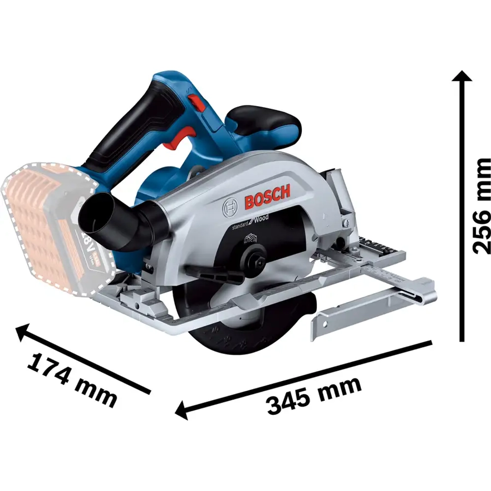 Аккумуляторная циркулярная пила GKS 185-LI BOSCH 06016C1223