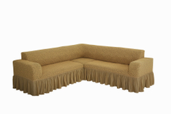 Чехол Жаккард на угловой диван, цвет Медовый