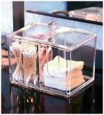 Диспенсер для ватных дисков и палочек»ФАНТЭНЕГРО», прозрачный, 15*11*12,7см