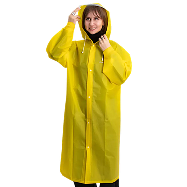 Плащ-дождевик Следопыт PF-RC-16 66х115см Плотный eva с козырьком на капюшоне и чехлом цв.Жёлтый -