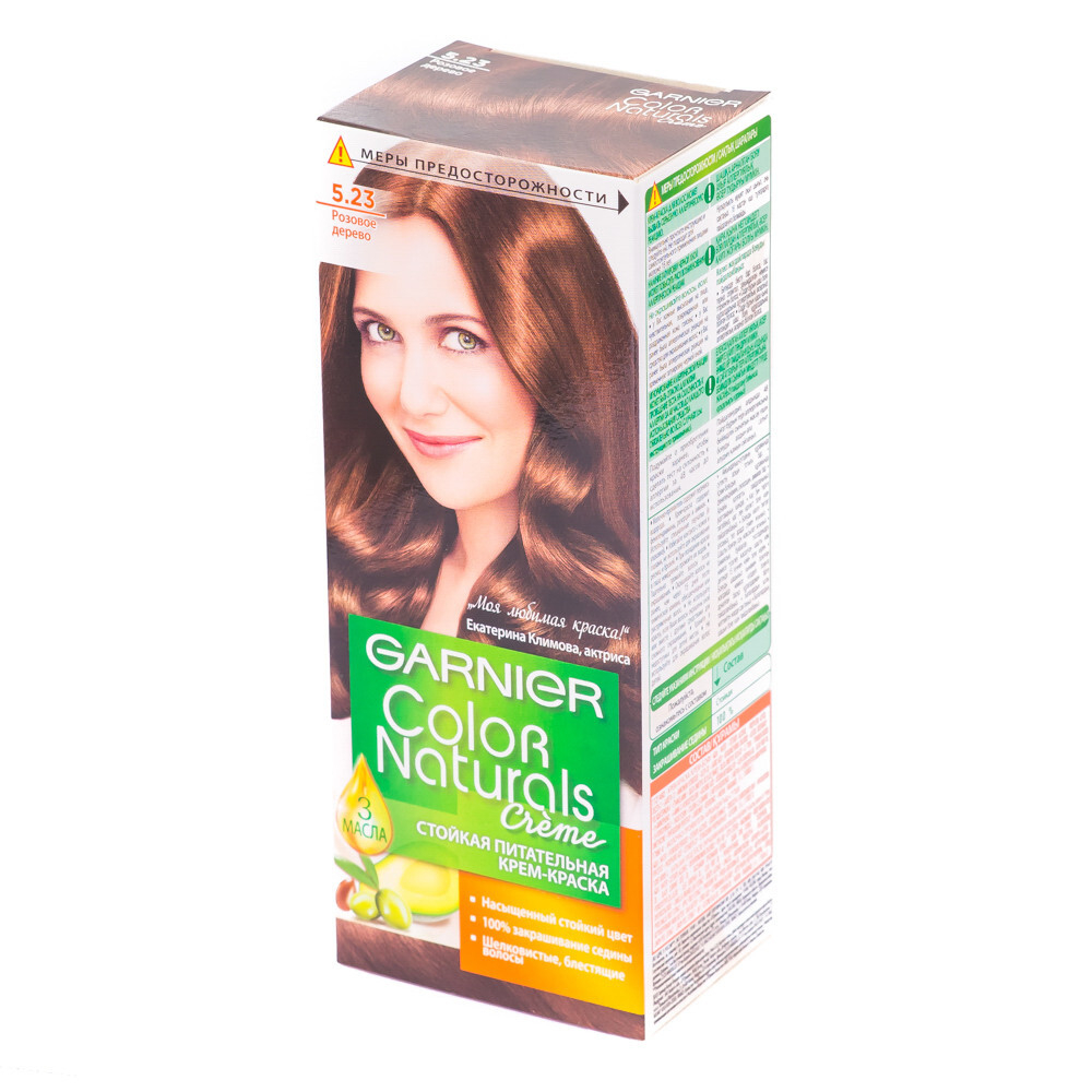 Garnier Краска для волос Color Naturals, тон №5.23, Розовое дерево, 60/60 мл