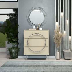 Комод Арт Колор matte Стайл Сильвер с 3 ящиками Серый шелк матовый