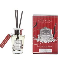 Коньяк и табак, ароматический диффузор в серебряном декоре, Cote Noire