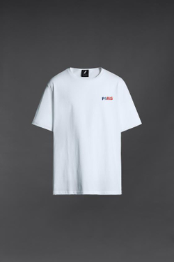 ZARA ФУТБОЛКА С ПРИНТОМ PARIS, БЕЛЫЙ