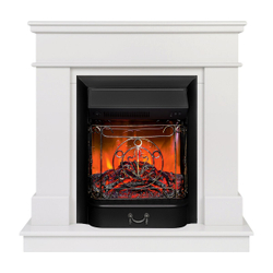 Электрокамин RealFlame Selena STD WT молочный с очагом Majestic Lux Black
