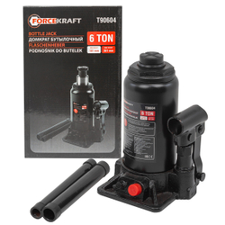 Домкрат бутылочный 6т с клапаном (h min 181мм,h max 351мм) FORCEKRAFT FK-T90604(DS)