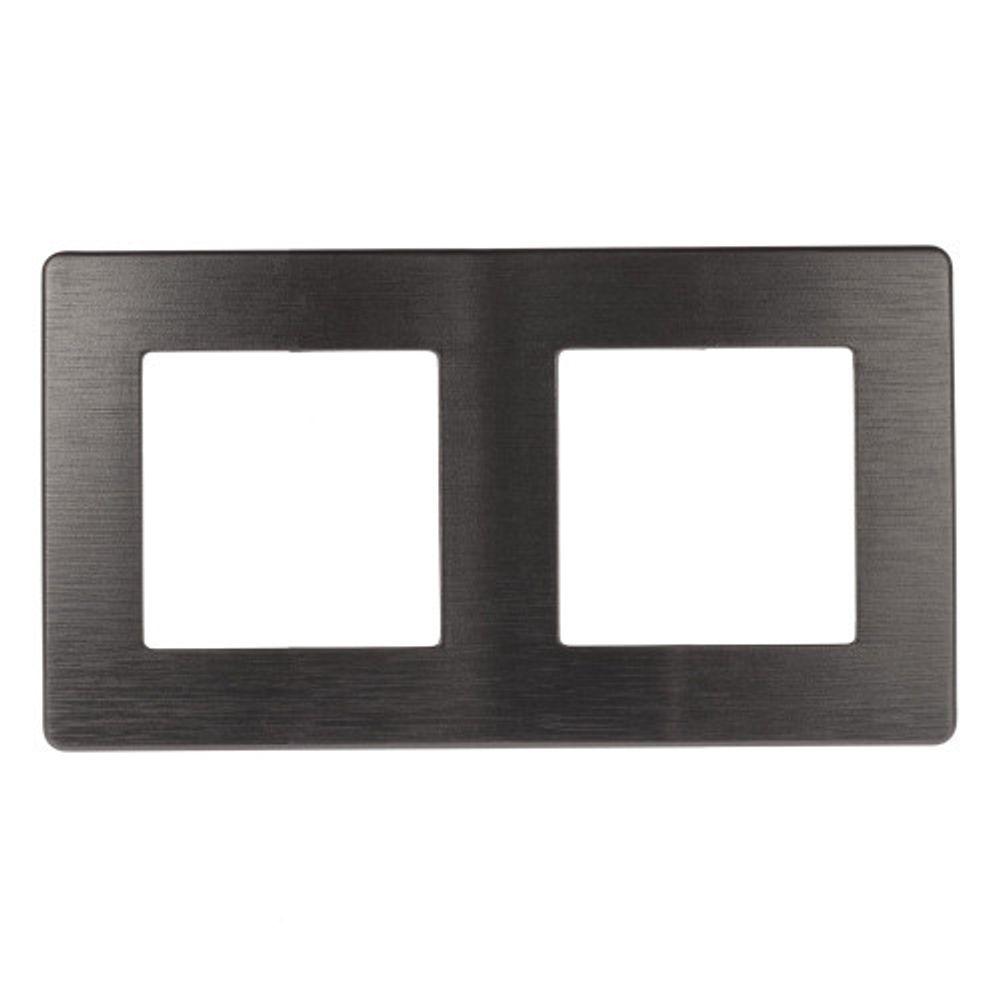 Рамка для розеток и выключателей ЭРА Серия 12 12-5102-12 на 2 поста, Сатин, графит