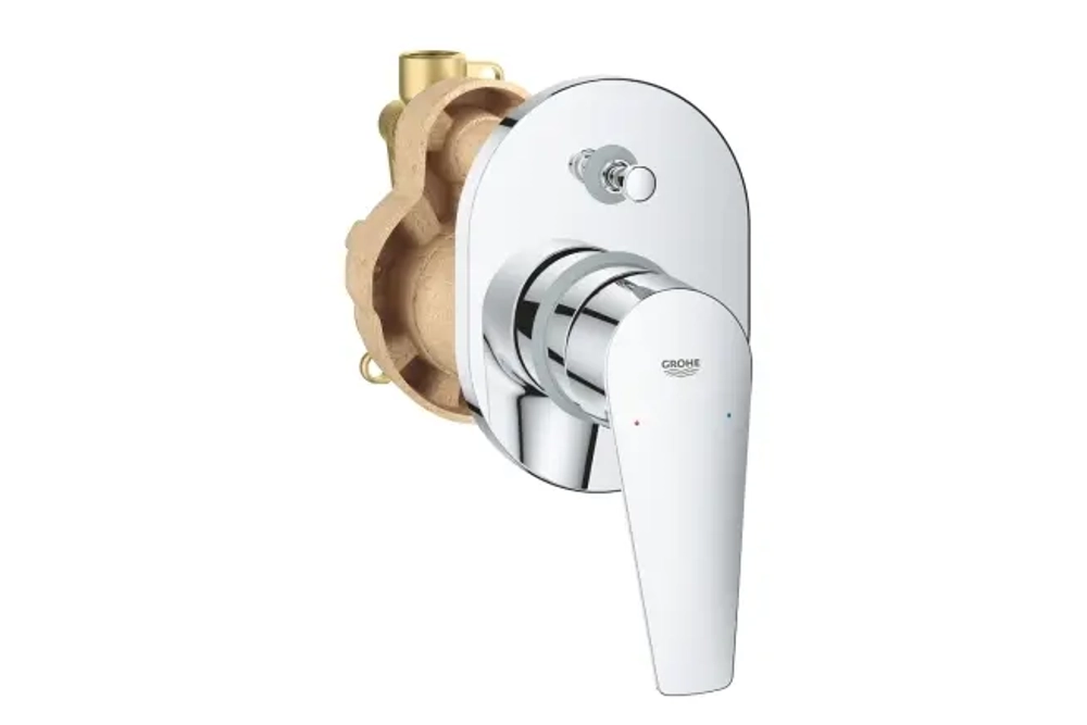 Смеситель для ванны GROHE BauEdge скрытого монтажа, в комплекте с монтажной частью, хром (29039001)