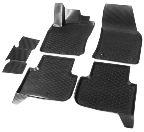 Коврики в салон автомобиля Rival для Volkswagen Tiguan II поколение (РКПП DSG) 2016-2020 2020-н.в., полиуретан, с крепежом, 5 частей, 15805006