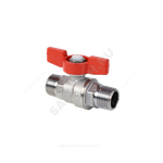 Кран шаровой латунь хром R253D Ду 32 Ру42 НР бабочка красная Giacomini R253X006