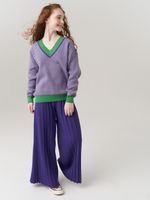 Школьные широкие брюки для девочки AT726-2 сиреневый